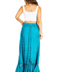 Sakkas Ivy Second Women's Maxi Boho Elastic Waist Embroidered A Line Long Skirt