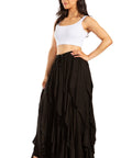 Sakkas Nova Womens Bohemian Stonewashed Rayon Asymmetrical Hem Maxi Swing Skirt