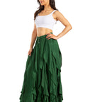Sakkas Nova Womens Bohemian Stonewashed Rayon Asymmetrical Hem Maxi Swing Skirt