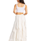 Sakkas Nova Womens Bohemian Stonewashed Rayon Asymmetrical Hem Maxi Swing Skirt