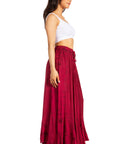 Sakkas Ahaana Women Renaissance Boho Rayon Maxi Embroidered Paneled Summer Skirt