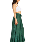 Sakkas Ahaana Women Renaissance Boho Rayon Maxi Embroidered Paneled Summer Skirt