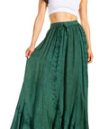 Sakkas Ahaana Women Renaissance Boho Rayon Maxi Embroidered Paneled Summer Skirt