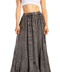 Sakkas Ahaana Women Renaissance Boho Rayon Maxi Embroidered Paneled Summer Skirt