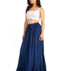 Sakkas Ahaana Women Renaissance Boho Rayon Maxi Embroidered Paneled Summer Skirt