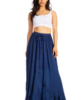 Sakkas Ahaana Women Renaissance Boho Rayon Maxi Embroidered Paneled Summer Skirt