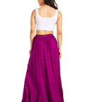Sakkas Ahaana Women Renaissance Boho Rayon Maxi Embroidered Paneled Summer Skirt