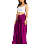 Sakkas Ahaana Women Renaissance Boho Rayon Maxi Embroidered Paneled Summer Skirt