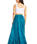 Sakkas Ahaana Women Renaissance Boho Rayon Maxi Embroidered Paneled Summer Skirt