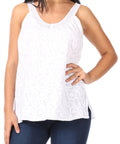 Sakkas Soffe Women's Casual Summer  Sleeveless Floral Cotton Tank Top Blouse Light