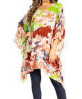 Sakkas Adalwin Second TieDye Desert Sun Circle Ponch Tunic Top Blouse W/Embroidery