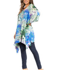 Sakkas Adalwin Second TieDye Desert Sun Circle Ponch Tunic Top Blouse W/Embroidery