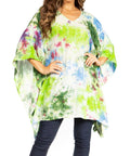 Sakkas Adalwin Second TieDye Desert Sun Circle Ponch Tunic Top Blouse W/Embroidery