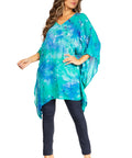Sakkas Adalwin Second TieDye Desert Sun Circle Ponch Tunic Top Blouse W/Embroidery