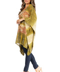 Sakkas Adalwin Second TieDye Desert Sun Circle Ponch Tunic Top Blouse W/Embroidery