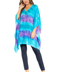 Sakkas Adalwin Second TieDye Desert Sun Circle Ponch Tunic Top Blouse W/Embroidery
