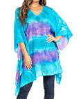 Sakkas Adalwin Second TieDye Desert Sun Circle Ponch Tunic Top Blouse W/Embroidery