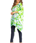 Sakkas Adalwin Second TieDye Desert Sun Circle Ponch Tunic Top Blouse W/Embroidery