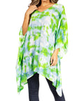 Sakkas Adalwin Second TieDye Desert Sun Circle Ponch Tunic Top Blouse W/Embroidery
