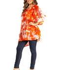 Sakkas Adalwin Second TieDye Desert Sun Circle Ponch Tunic Top Blouse W/Embroidery