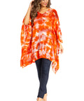 Sakkas Adalwin Second TieDye Desert Sun Circle Ponch Tunic Top Blouse W/Embroidery