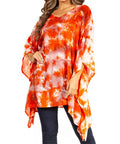Sakkas Adalwin Second TieDye Desert Sun Circle Ponch Tunic Top Blouse W/Embroidery
