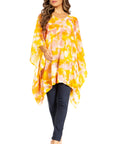 Sakkas Adalwin Second TieDye Desert Sun Circle Ponch Tunic Top Blouse W/Embroidery
