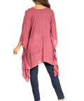 Sakkas Adalwin Third Tie Dye Desert Sun Circle Ponch Tunic Top Blouse W/Embroidery