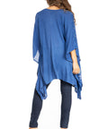 Sakkas Adalwin Third Tie Dye Desert Sun Circle Ponch Tunic Top Blouse W/Embroidery