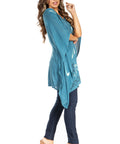 Sakkas Adalwin Third Tie Dye Desert Sun Circle Ponch Tunic Top Blouse W/Embroidery