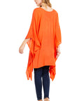 Sakkas Adalwin Third Tie Dye Desert Sun Circle Ponch Tunic Top Blouse W/Embroidery