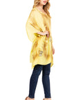 Sakkas Adalwin Third Tie Dye Desert Sun Circle Ponch Tunic Top Blouse W/Embroidery