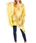 Sakkas Adalwin Third Tie Dye Desert Sun Circle Ponch Tunic Top Blouse W/Embroidery