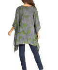 Sakkas Adalwin Third Tie Dye Desert Sun Circle Ponch Tunic Top Blouse W/Embroidery