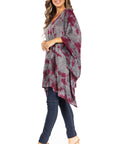 Sakkas Adalwin Third Tie Dye Desert Sun Circle Ponch Tunic Top Blouse W/Embroidery