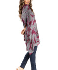 Sakkas Adalwin Third Tie Dye Desert Sun Circle Ponch Tunic Top Blouse W/Embroidery