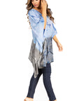 Sakkas Adalwin Third Tie Dye Desert Sun Circle Ponch Tunic Top Blouse W/Embroidery