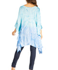 Sakkas Adalwin Third Tie Dye Desert Sun Circle Ponch Tunic Top Blouse W/Embroidery