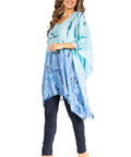 Sakkas Adalwin Third Tie Dye Desert Sun Circle Ponch Tunic Top Blouse W/Embroidery