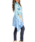 Sakkas Adalwin Third Tie Dye Desert Sun Circle Ponch Tunic Top Blouse W/Embroidery