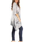 Sakkas Adalwin Third Tie Dye Desert Sun Circle Ponch Tunic Top Blouse W/Embroidery