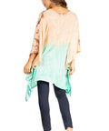 Sakkas Adalwin Third Tie Dye Desert Sun Circle Ponch Tunic Top Blouse W/Embroidery