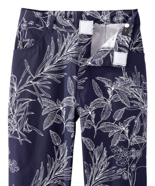 Women's Self Dressing Capris with Magnetic Front Fly