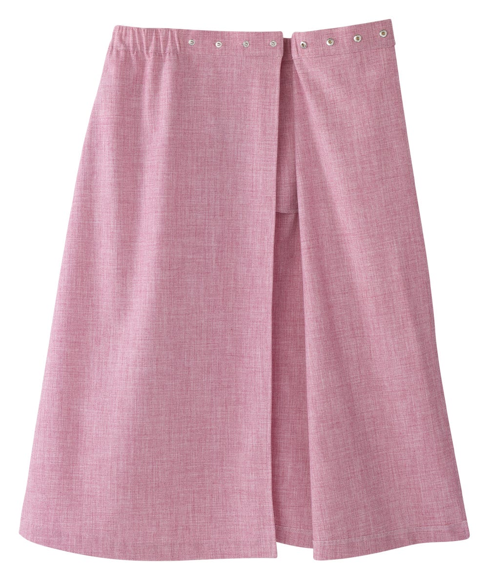 Women's Adaptive Open Back Embroidered Linen Skirt