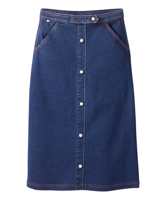 Women's Self Dressing Pull-on Denim Midi Skirt