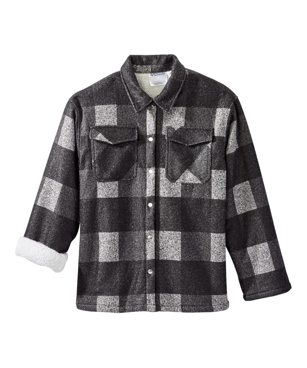 Men's Magnetic Closure Sherpa Lined Shirt Jacket