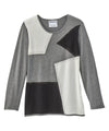 Women's Open Back Color Blocked Long Sleeve Sweater