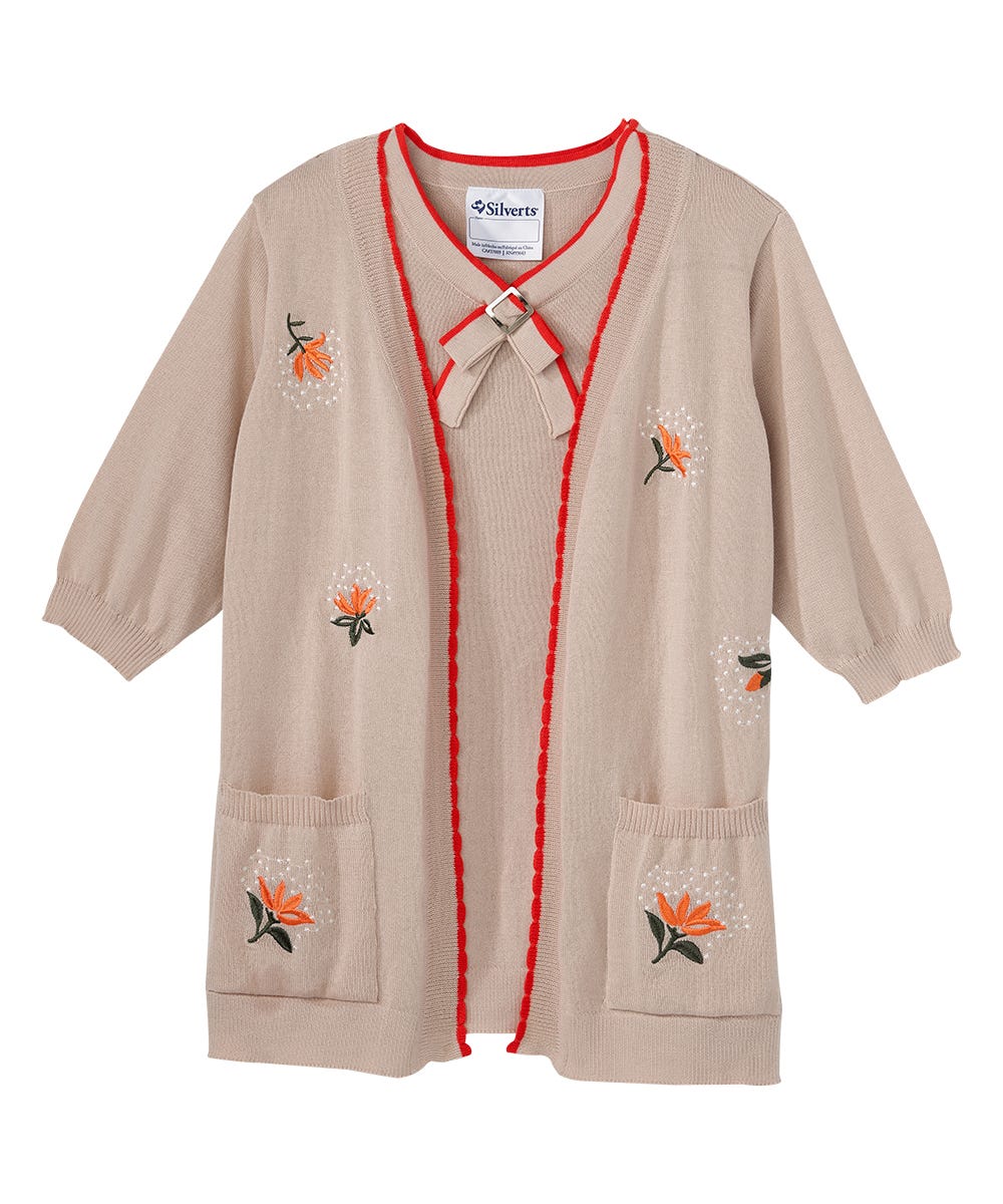 Women's Open Back Detailed Twofer Cardigan
