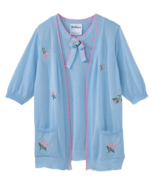 Women's Open Back Detailed Twofer Cardigan