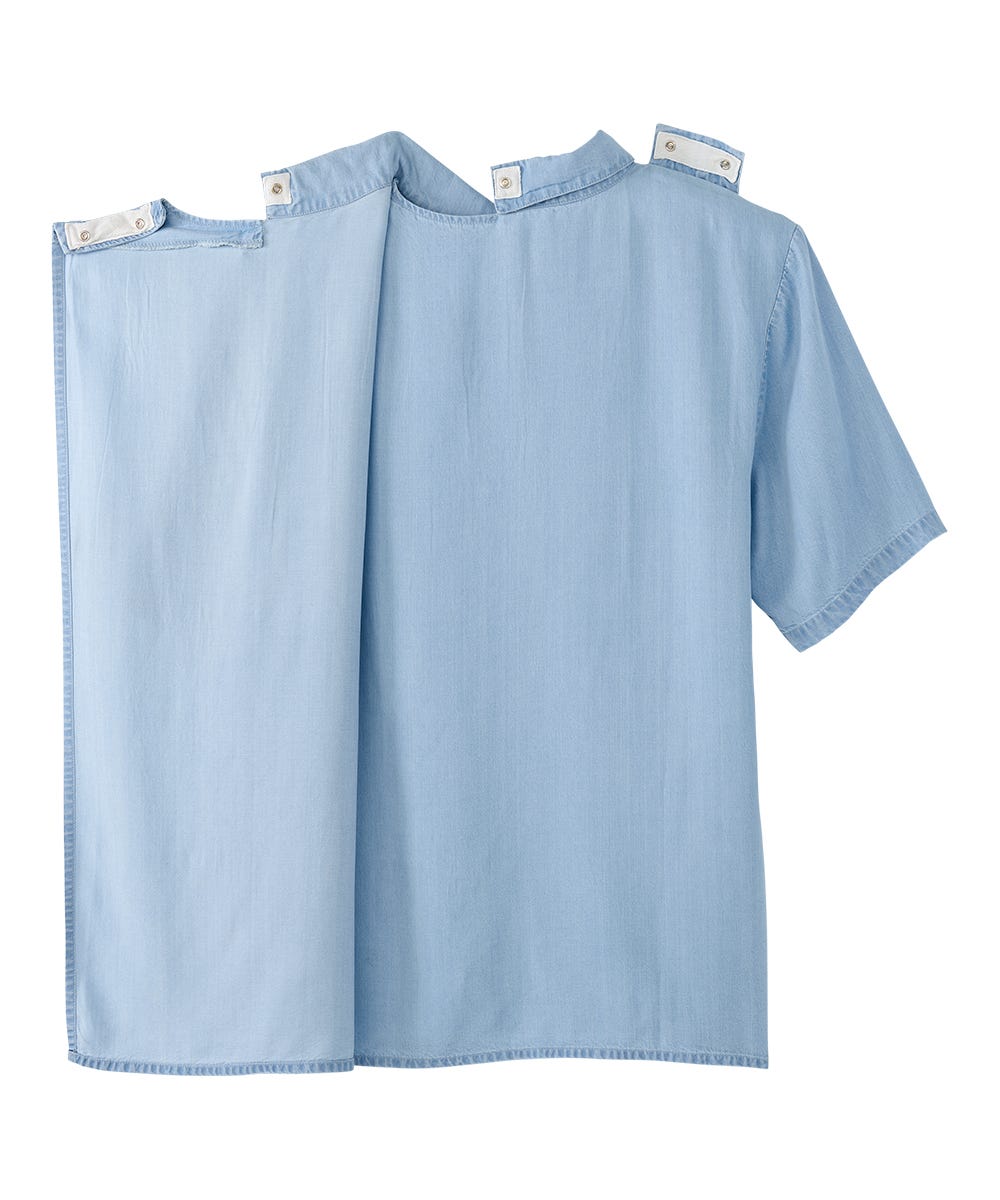 Men's Open Back Short Sleeve Button-Down